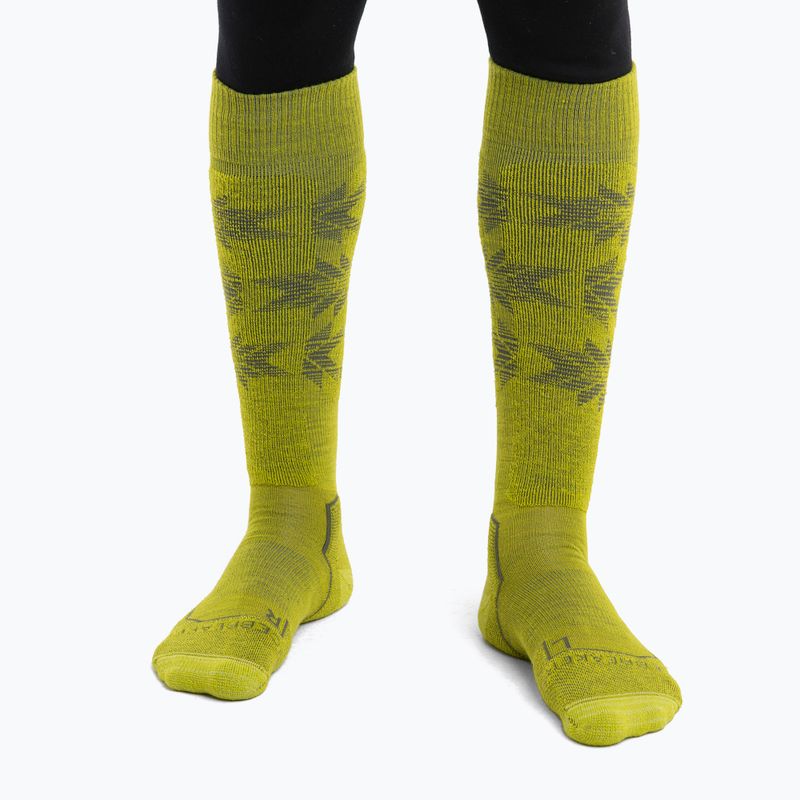 Icebreaker Herren Socken Ski+ Light OTC Ski Heritage bio lime/loden 2
