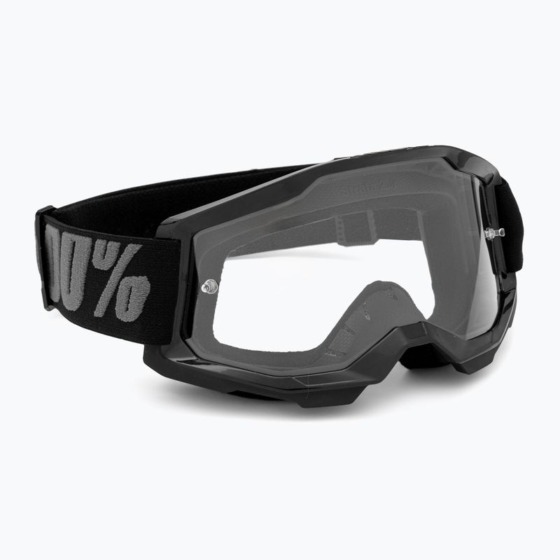 Kinderfahrradbrille 100% Strata 2 Junior 50031-00001 schwarz/klar
