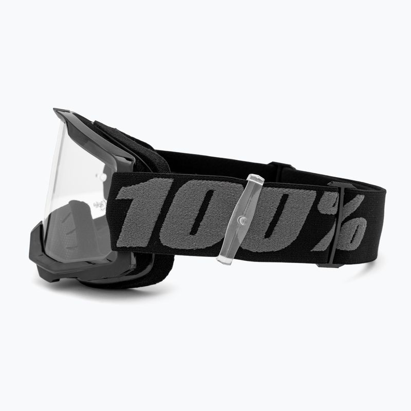 Kinderfahrradbrille 100% Strata 2 Junior 50031-00001 schwarz/klar 4