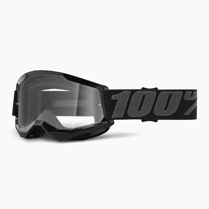 Kinderfahrradbrille 100% Strata 2 Junior 50031-00001 schwarz/klar 5
