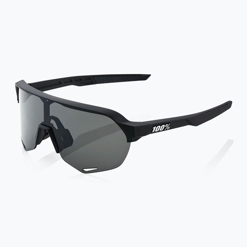 Sonnenbrille 100% S2 soft tact schwarz/rauch