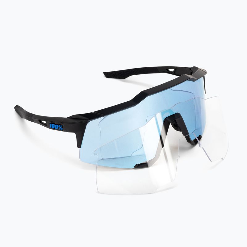 100% Speedcraft mattschwarz/hyperblau Multilayer-Spiegel Fahrradbrille 60007-00004