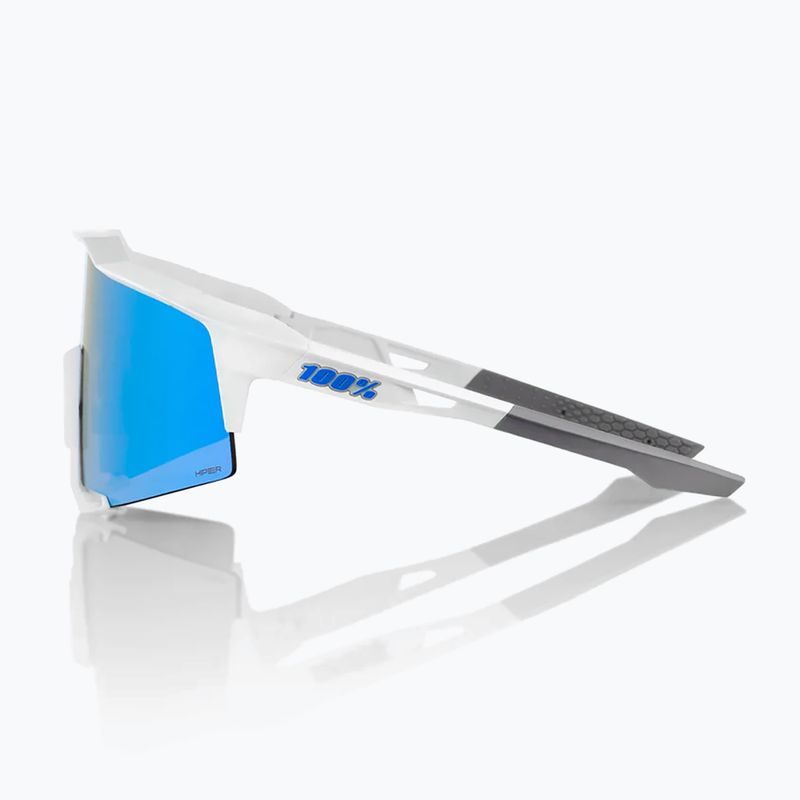 100% Speedcraft matt weiß/hyperblau Multilayer-Spiegel-Sonnenbrille 3