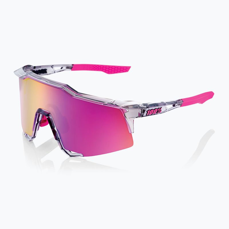 100% Speedcraft Sonnenbrille poliert transluzent grau/violett Mehrschichtspiegel