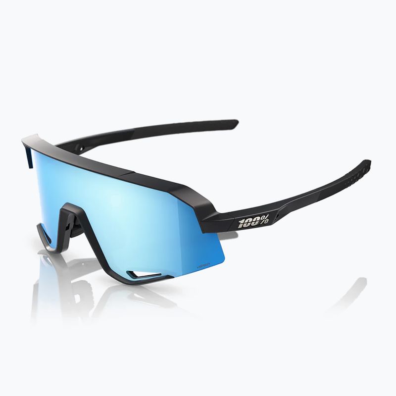 100% Slendale mattschwarz/hyperblau Multilayer-Spiegel-Sonnenbrille