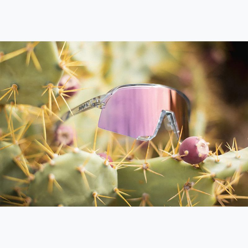 100% S3 polierte, durchscheinende, grau/roségoldfarbene, verspiegelte photochrome Sonnenbrille 10