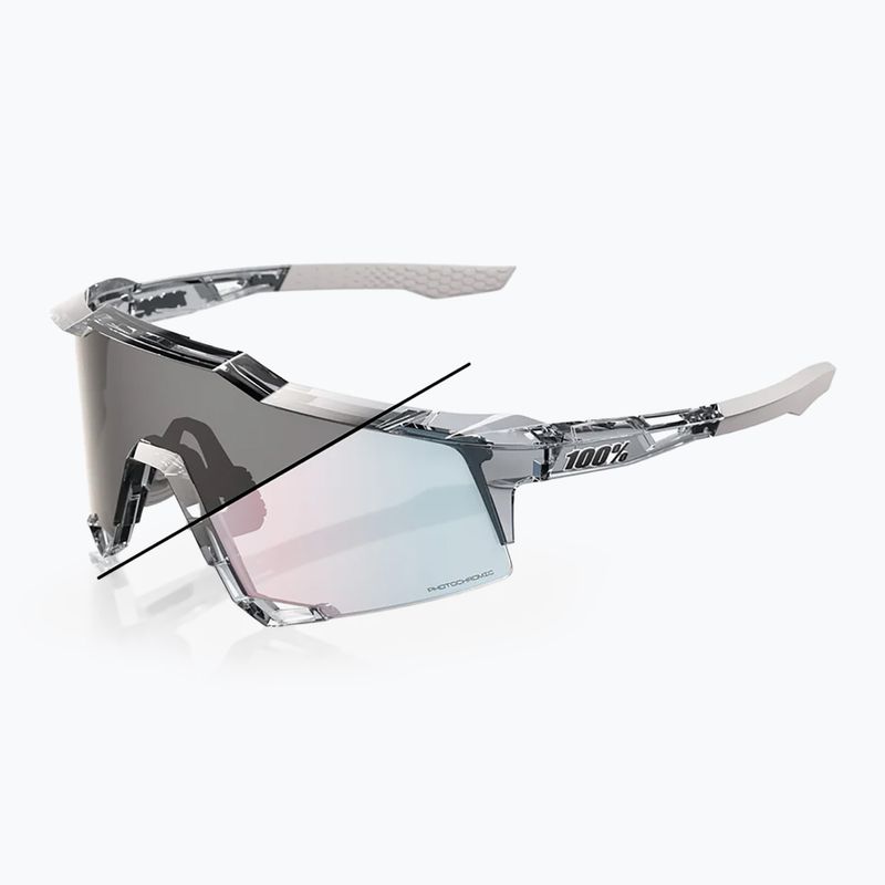 100% Speedcraft Sonnenbrille poliert transluzent grau/rosa gold Spiegel Photochromen