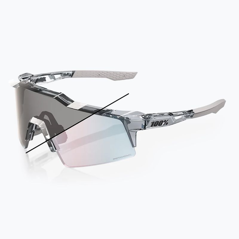 100% Speedcraft SL poliert transluzent grau/rosa gold mirr photochr Sonnenbrille 7