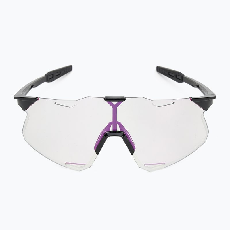 100% Hypercraft glänzend schwarz/photochrom lila Spiegel Sonnenbrille 3