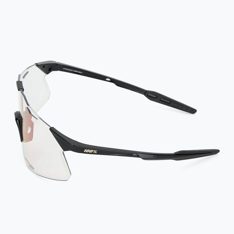 100% Hypercraft glänzend schwarz/photochrom lila Spiegel Sonnenbrille 4