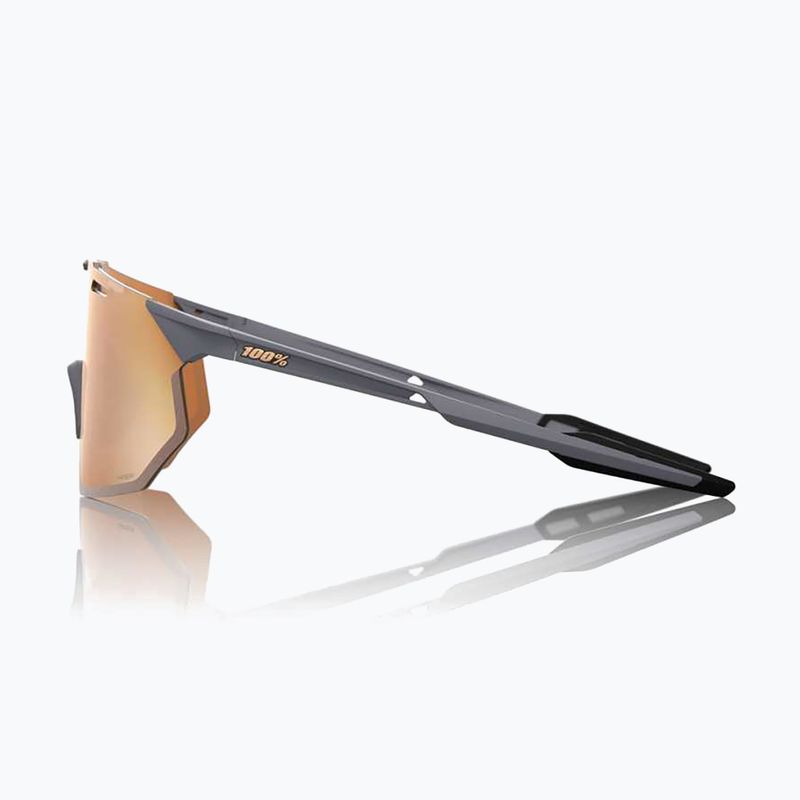 100% Hypercraft SQ Softtact grau/kupferfarbener Spiegel Sonnenbrille 3