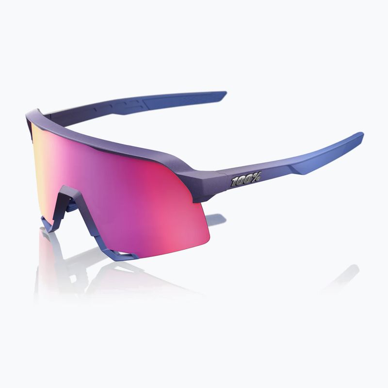 Sonnenbrille 100% S3 satin storm metallic/purple mirror