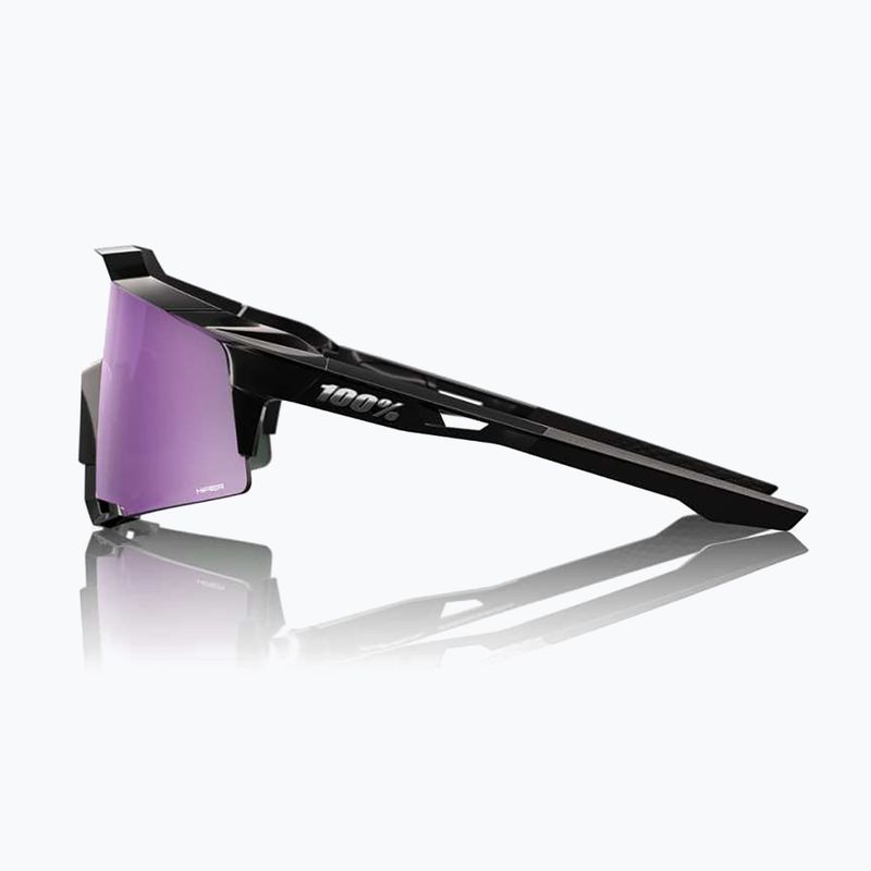 100% Speedcraft Sonnenbrille poliert schwarz/ hyperpolarisiert lavendel verspiegelt 3