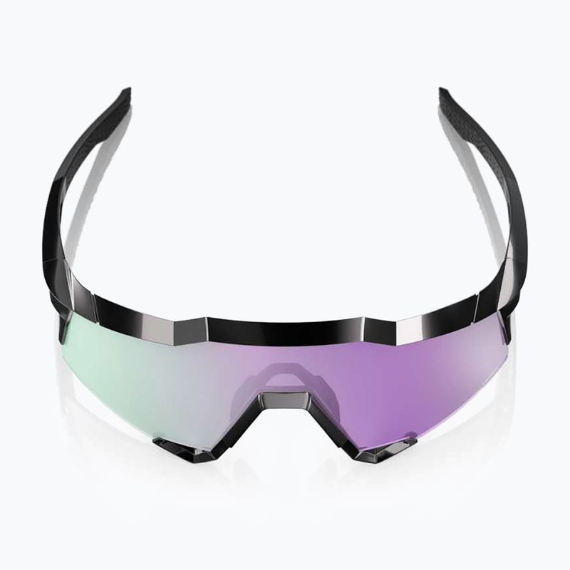 100% Speedcraft Sonnenbrille poliert schwarz/ hyperpolarisiert lavendel verspiegelt 4