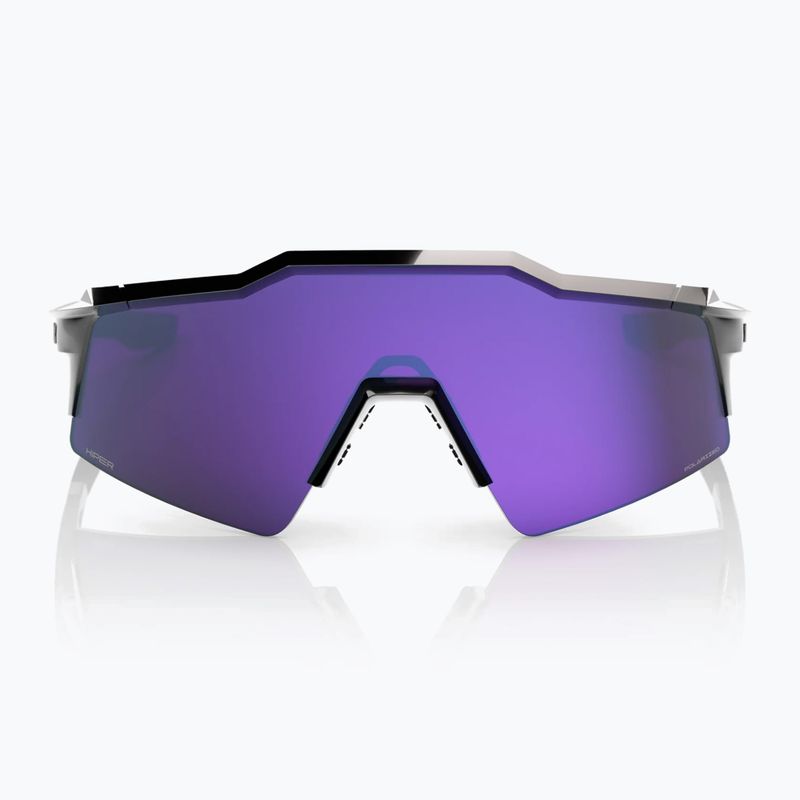 100% Speedcraft SL poliert schwarz/hyperpolarisiert lavendel verspiegelte Sonnenbrille 2
