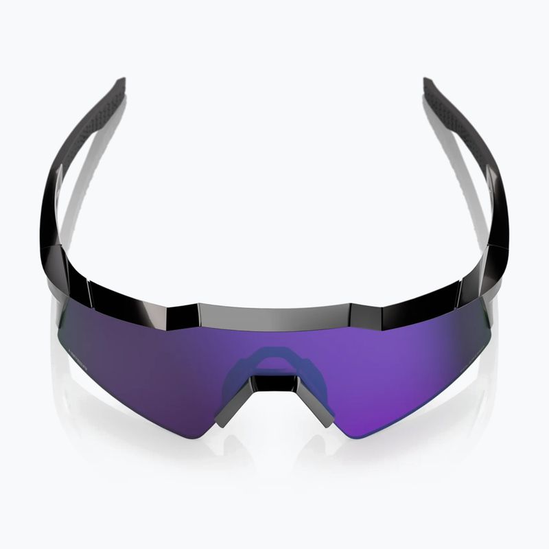 100% Speedcraft SL poliert schwarz/hyperpolarisiert lavendel verspiegelte Sonnenbrille 3