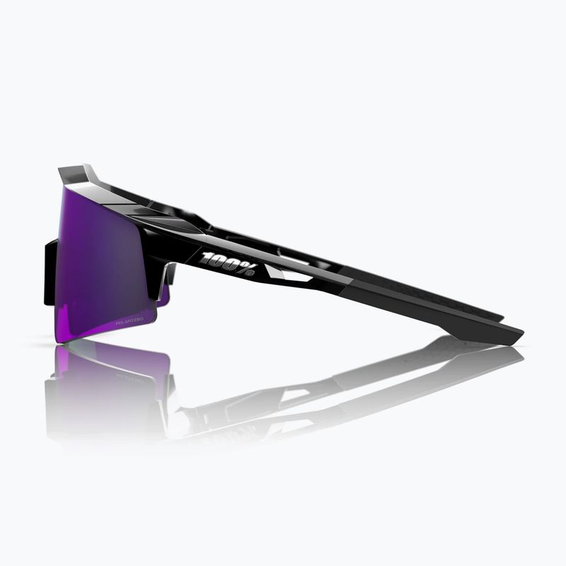 100% Speedcraft SL poliert schwarz/hyperpolarisiert lavendel verspiegelte Sonnenbrille 4