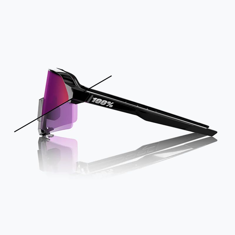 Sonnenbrille 100% S3 LE gloss black/purple flash mirror photochromic 2