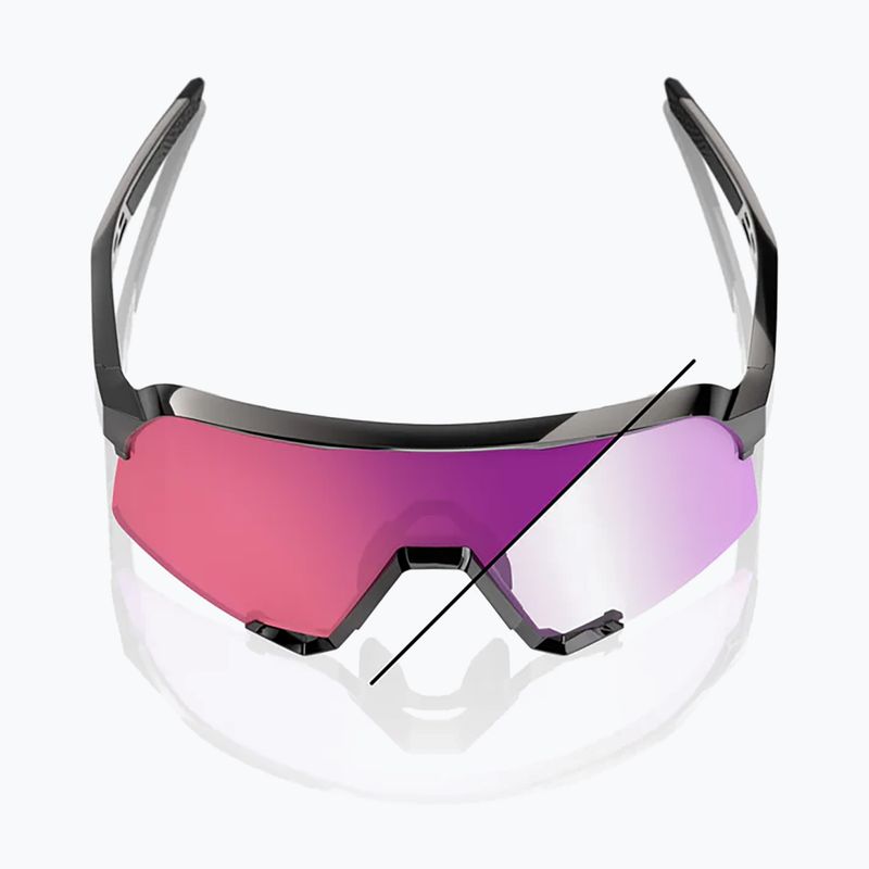Sonnenbrille 100% S3 LE gloss black/purple flash mirror photochromic 3