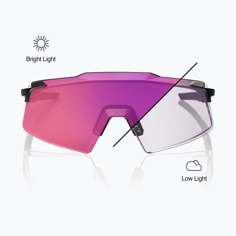 Sonnenbrille 100% Aerocraft gloss black/purple mirror photochromic 4