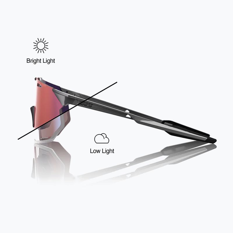 Sonnenbrille 100% Hypercraft SQ gloss light grey/rose gold mirror photochromic 2