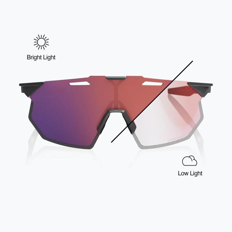 Sonnenbrille 100% Hypercraft SQ gloss light grey/rose gold mirror photochromic 4