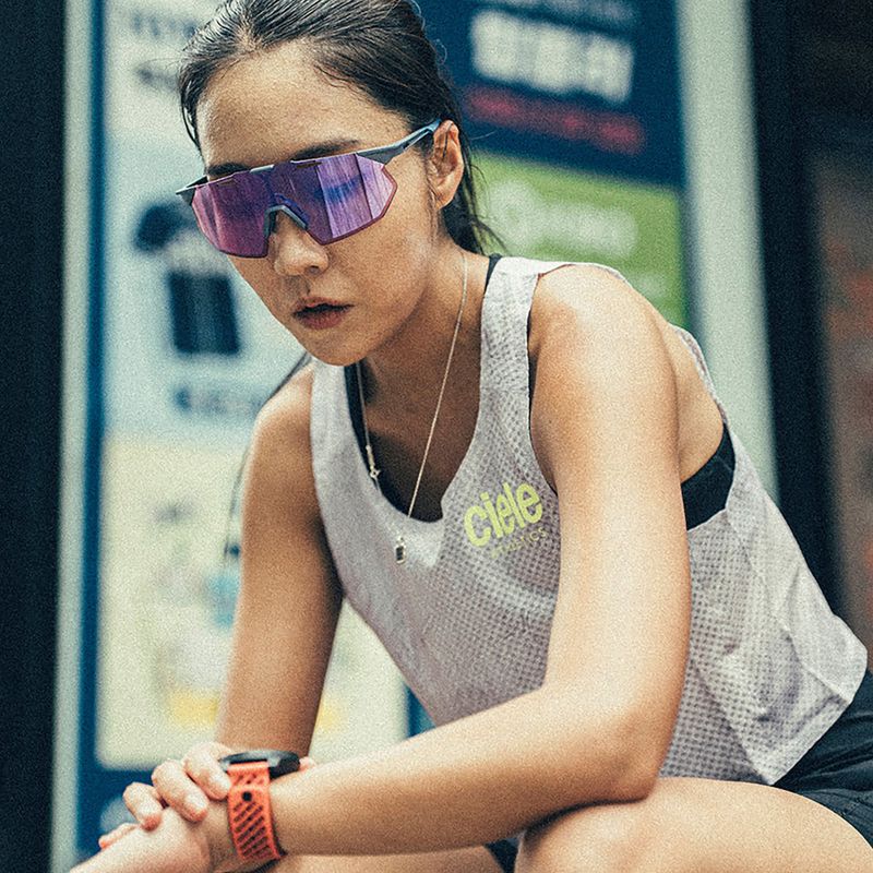 Sonnenbrille 100% Hypercraft SQ satin storm metallic/purple mirror 6