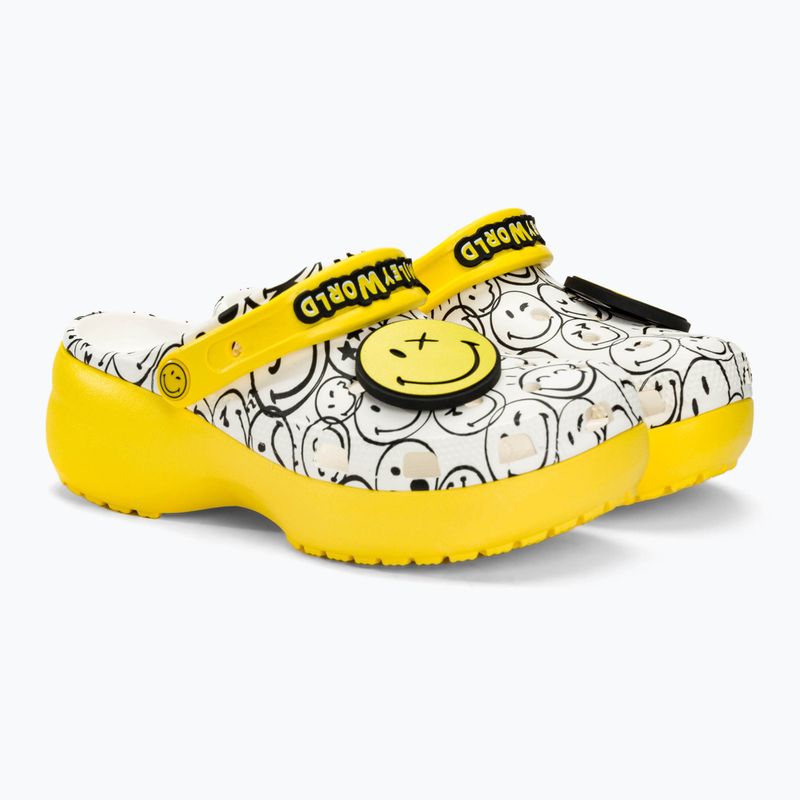 Slides Schlappen  Crocs Classic Platform Smiley World Charm white/multi 9