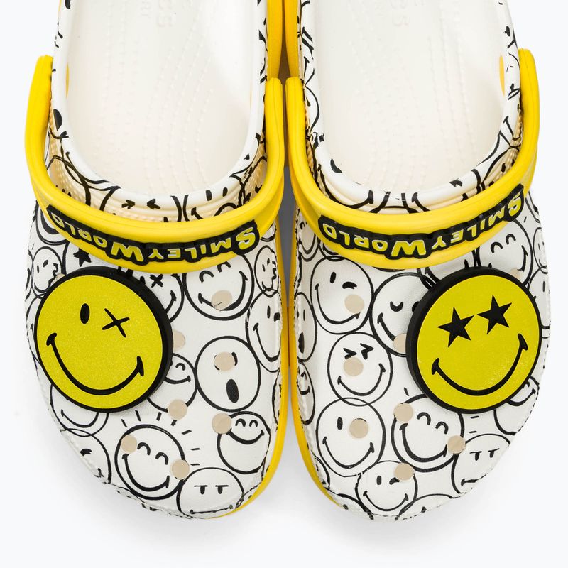 Slides Schlappen  Crocs Classic Platform Smiley World Charm white/multi 10