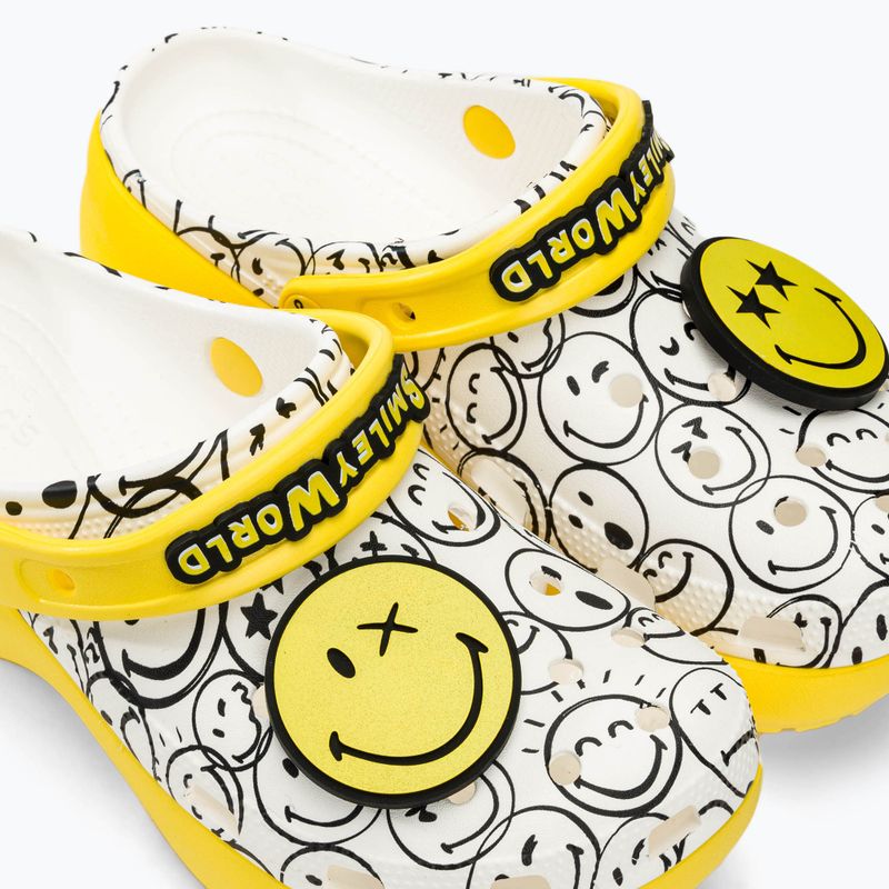 Slides Schlappen  Crocs Classic Platform Smiley World Charm white/multi 11