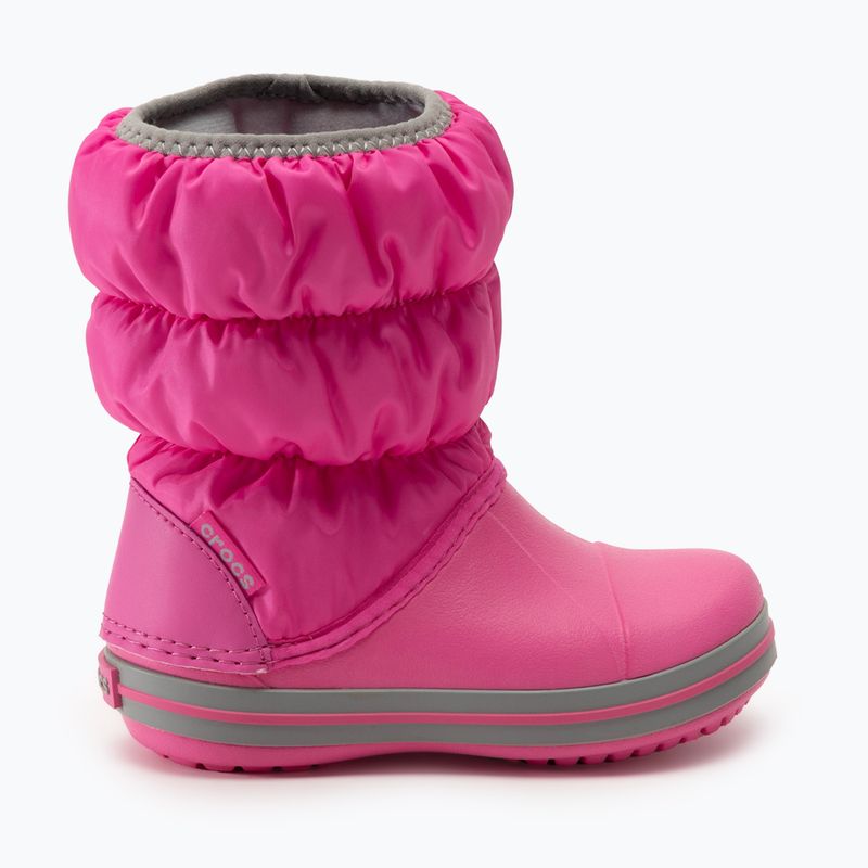 Crocs Winter Puff Kids Schneestiefel electric pink/hellgrau 2