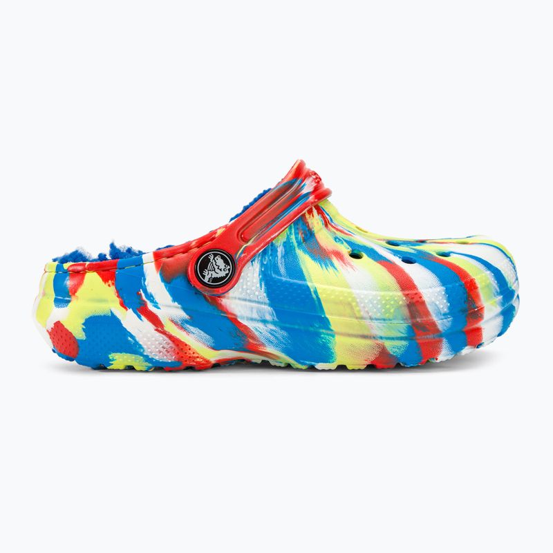 Slides Schlappen  Kinder Crocs Classic Lined Marbled Clog sulphur/multi