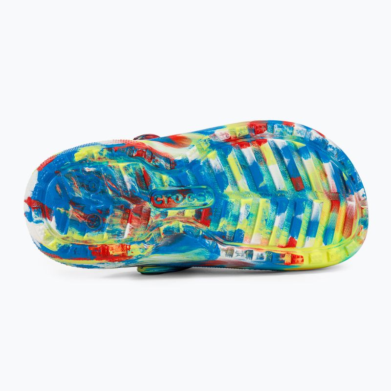 Slides Schlappen  Kinder Crocs Classic Lined Marbled Clog sulphur/multi