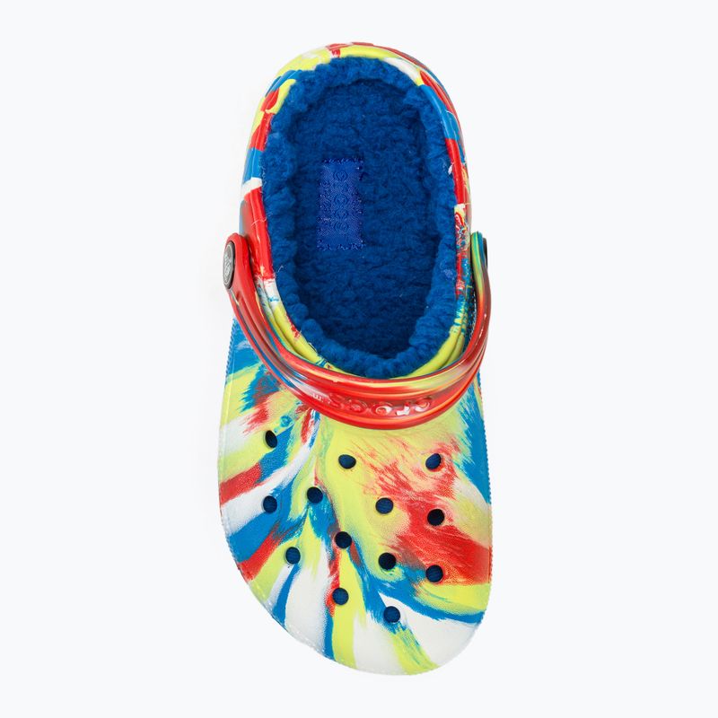 Slides Schlappen  Kinder Crocs Classic Lined Marbled Clog sulphur/multi