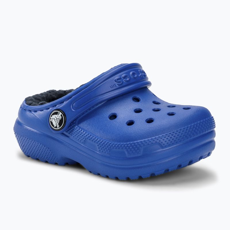 Slides Schlappen  Kinder Crocs Classic Lined blue bolt