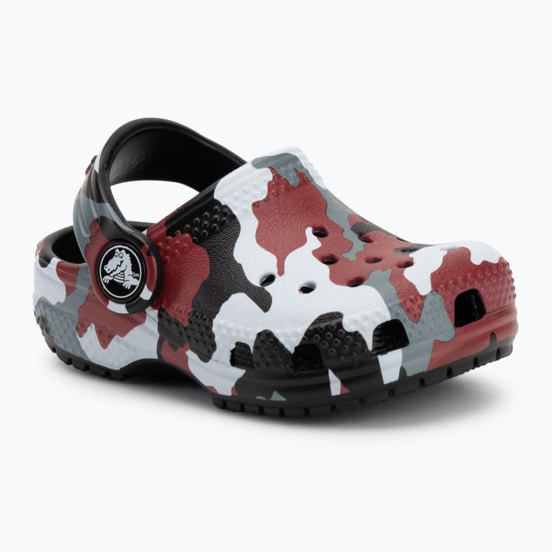 Crocs Classic Camo Clog Kleinkind Flip-Flops schwarz/rot 2