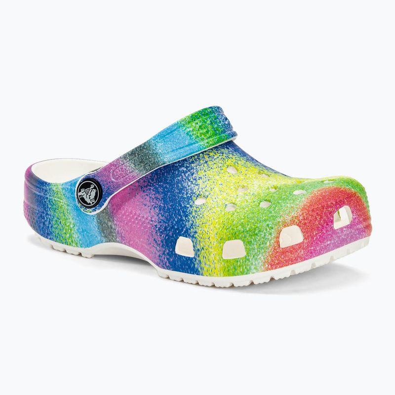 Slides Schlappen  Kinder Crocs Classic Spray Dye white/multi