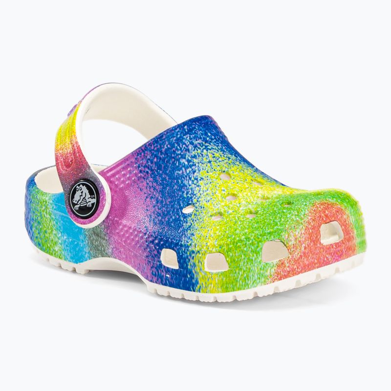 Crocs Classic Spray Dye Clog T weiß 208094-94S Kinder-Pantoletten 2