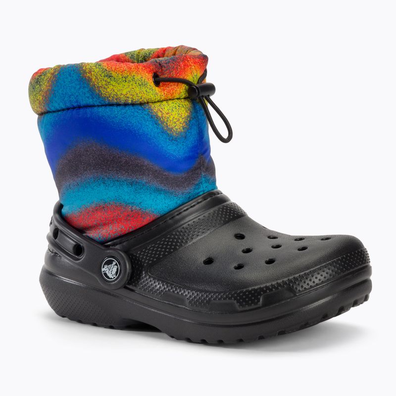 Crocs Classic Lined Spray Dye Boot Kinder Schneestiefel schwarz/multi