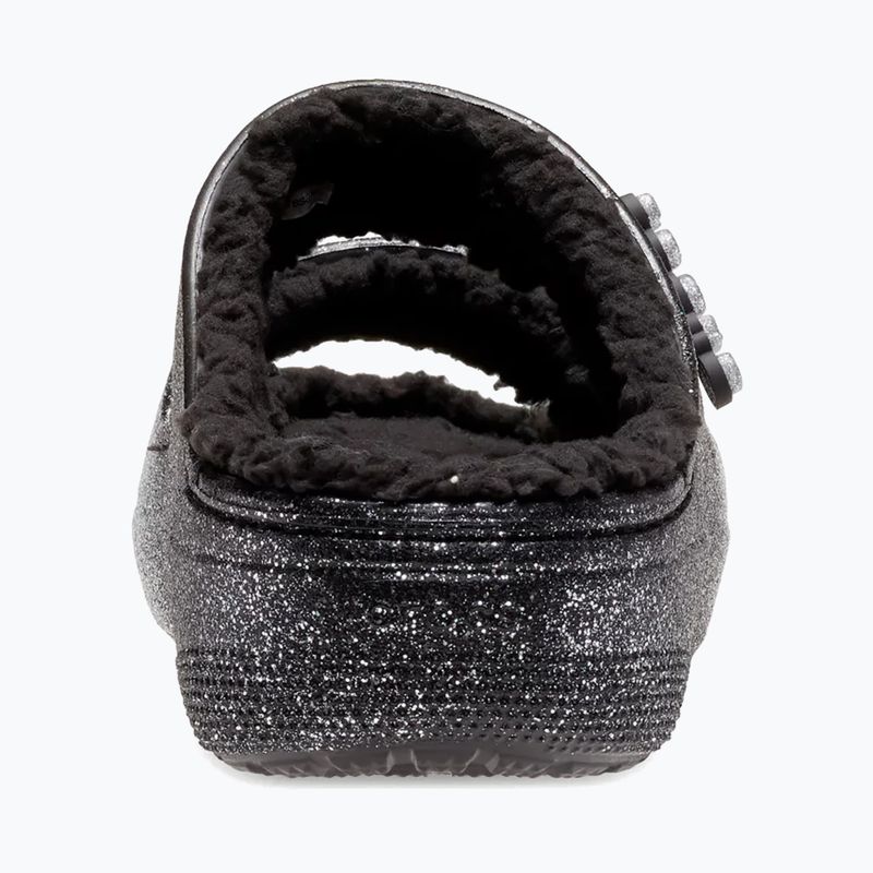Crocs Classic Cozzzy Glitter Sandale schwarz/silberne Flip-Flops 4
