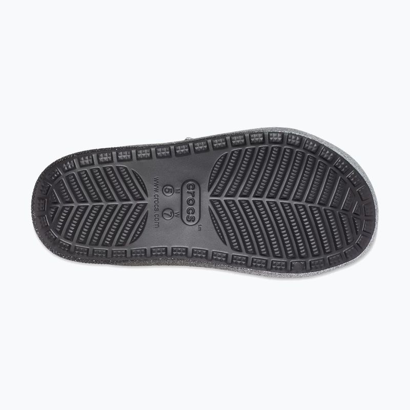 Crocs Classic Cozzzy Glitter Sandale schwarz/silberne Flip-Flops 6