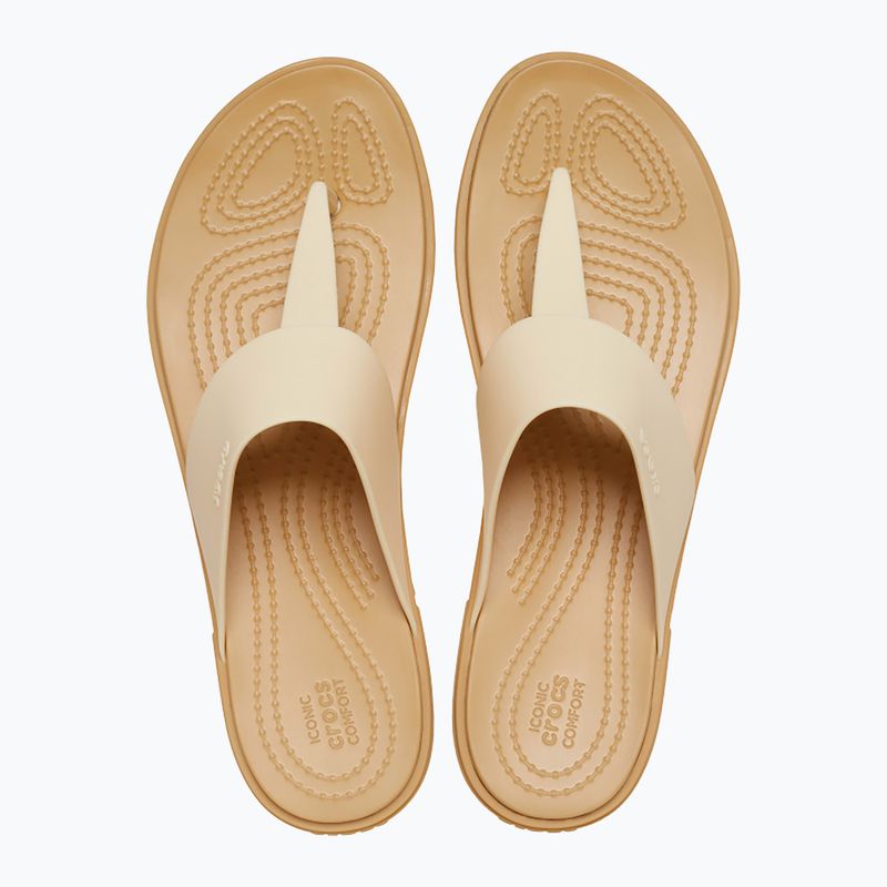 Crocs Tulum Flip vanille Damen-Flip-Flops 12