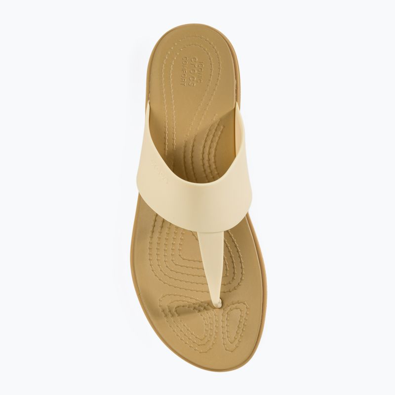 Crocs Tulum Flip vanille Damen-Flip-Flops 5