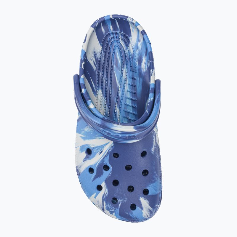 Slides Schlappen  Crocs Classic Marbled Clog blue bolt/multi