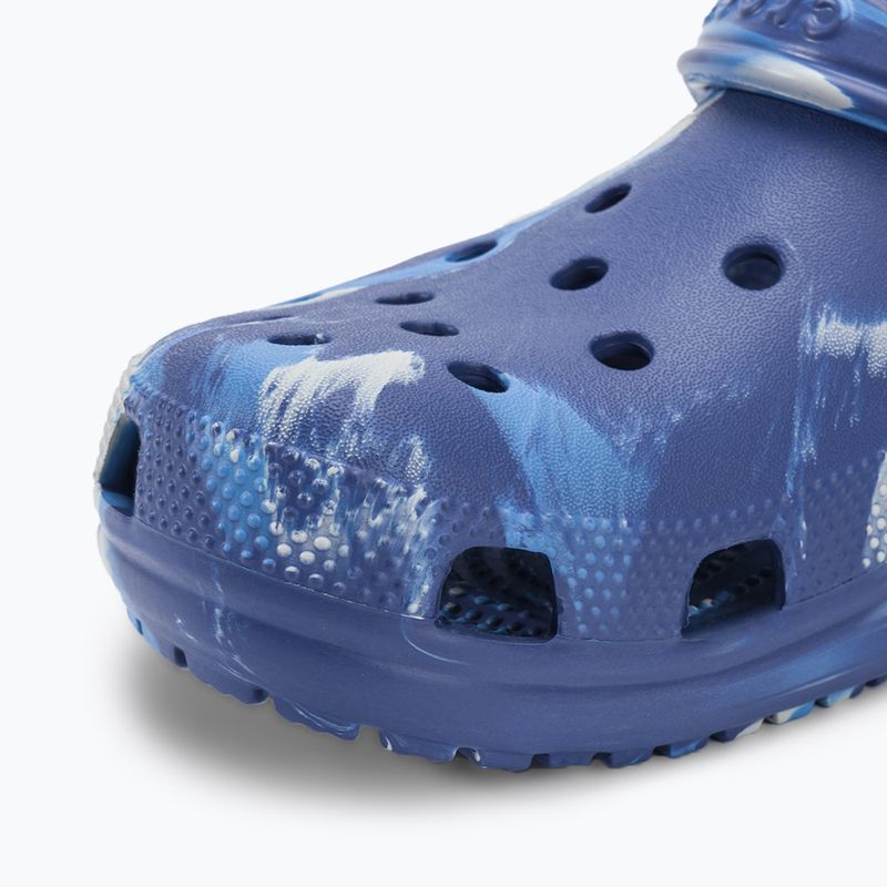 Slides Schlappen  Crocs Classic Marbled Clog blue bolt/multi