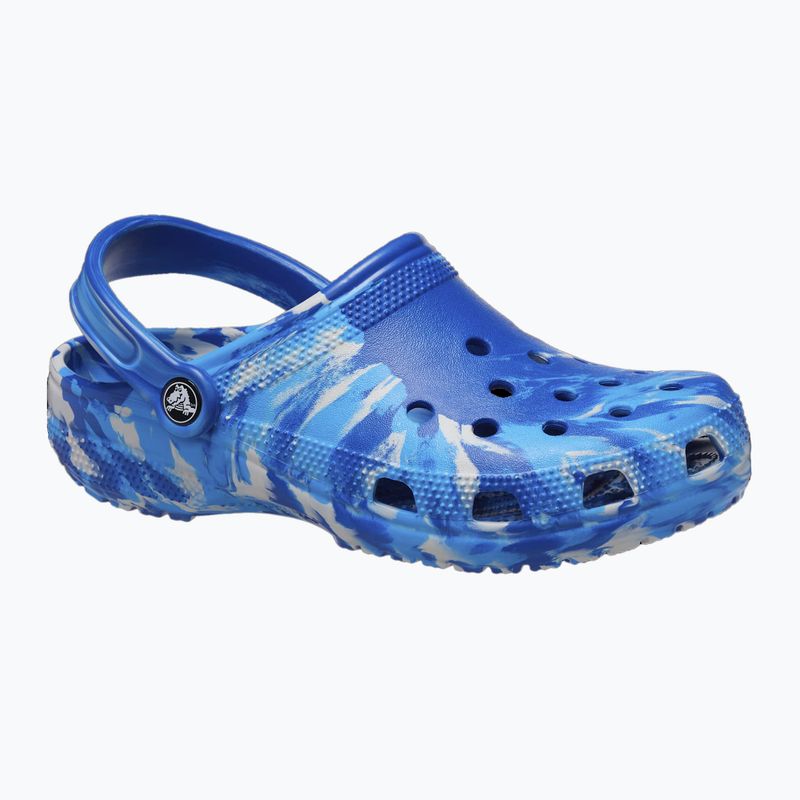 Slides Schlappen  Crocs Classic Marbled Clog blue bolt/multi