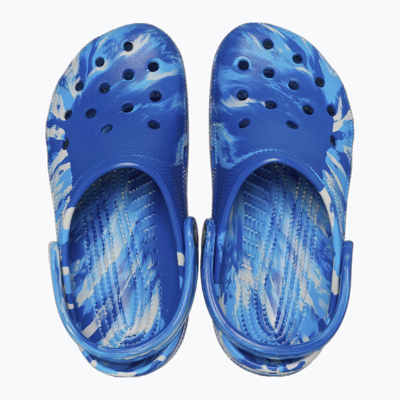 Slides Schlappen  Crocs Classic Marbled Clog blue bolt/multi