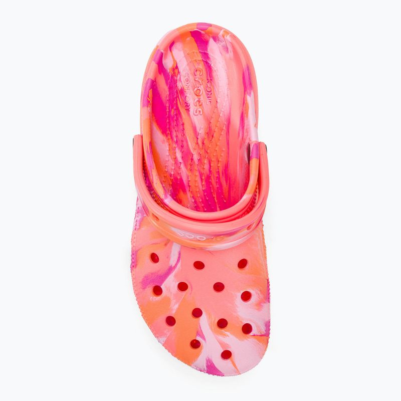 Slides Schlappen Damen Crocs Classic Platform Marbled guava/multi 6