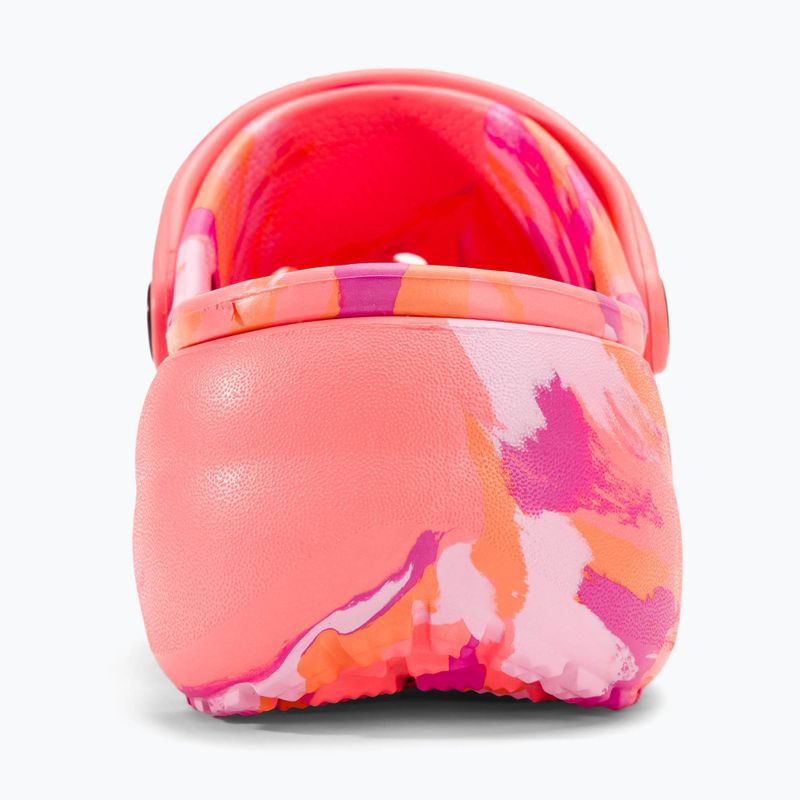 Slides Schlappen Damen Crocs Classic Platform Marbled guava/multi 7