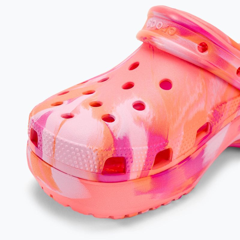 Slides Schlappen Damen Crocs Classic Platform Marbled guava/multi 8